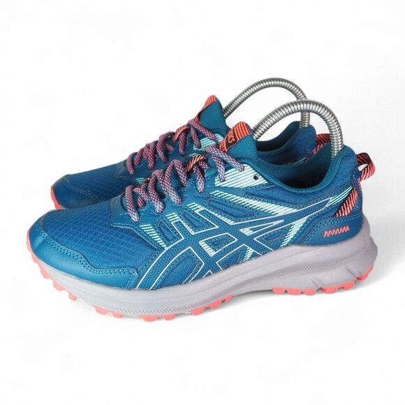 Asics Trail Scout 2 Performance Running Shoes Teal / Grey 1012B039 Women's 6.5 - Picture 2 of 12